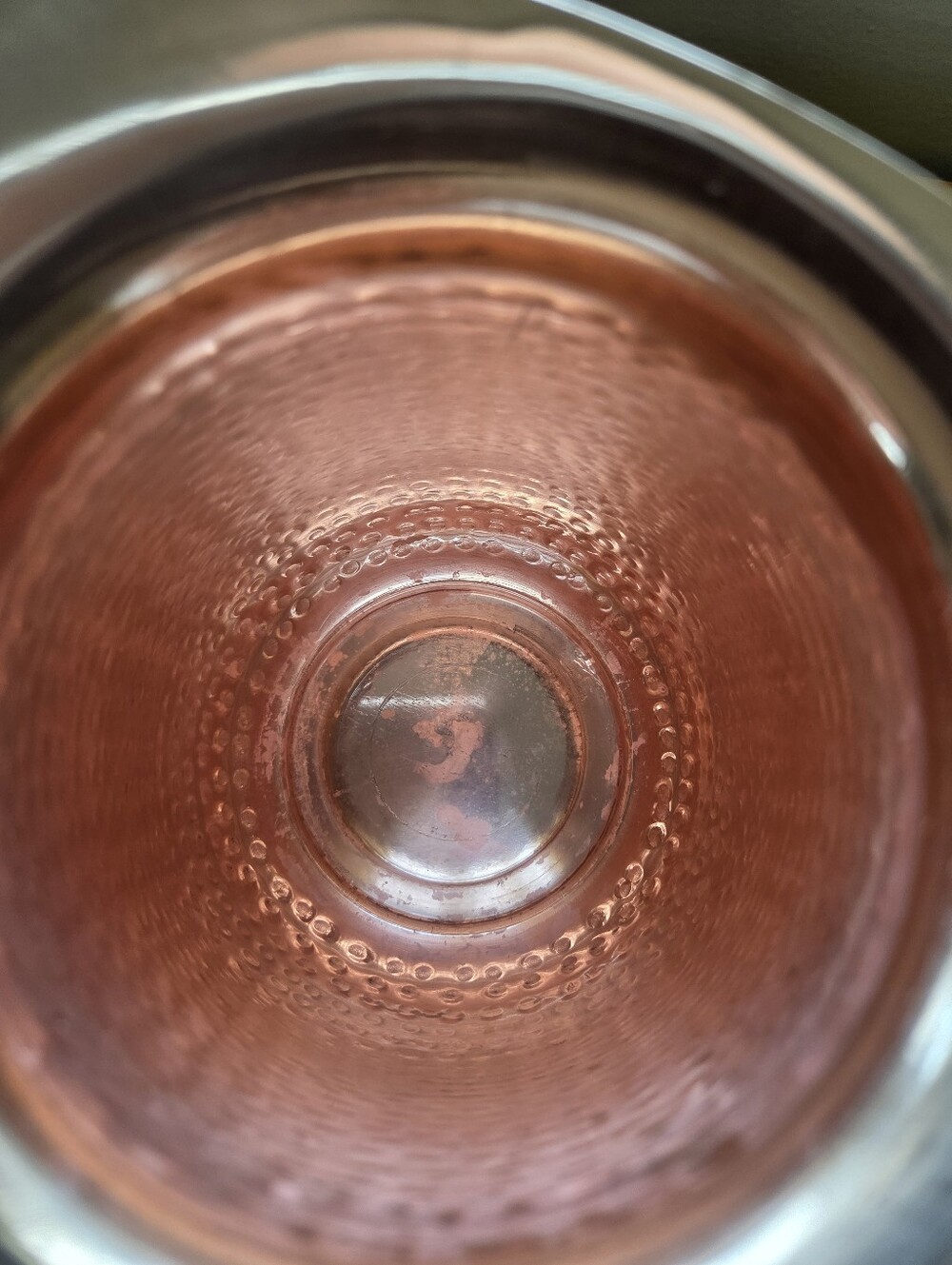 Copper Water Hammered Water Pitcher with Lid - Picture 7 of 9